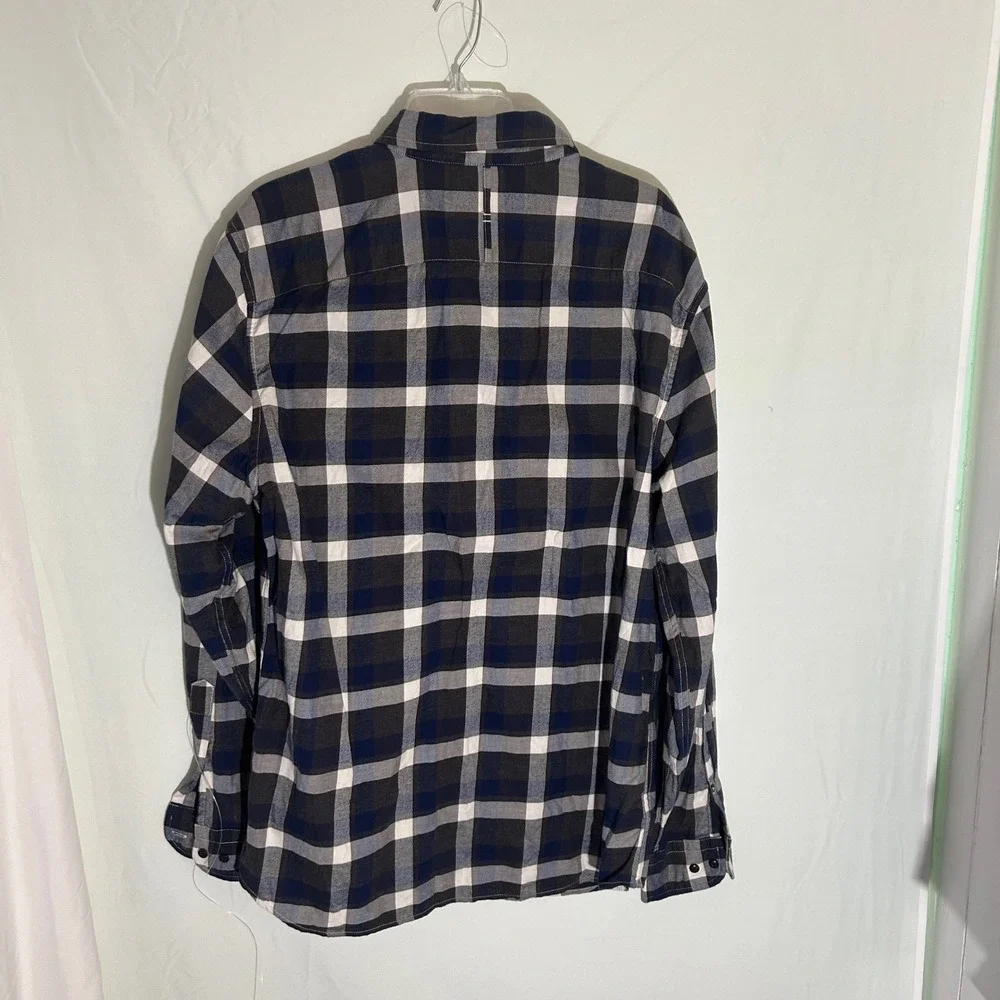 Banana Republic‎ Luxe Flannel Slim Fit Plaid Button Down Shirt Womens XL - Picture 4 of 4